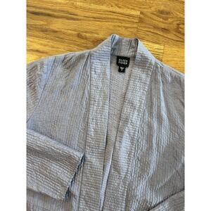 Eileen Fisher 100% Silk Quilted Cardigan Sz Small Lined Pale Purple Blazer